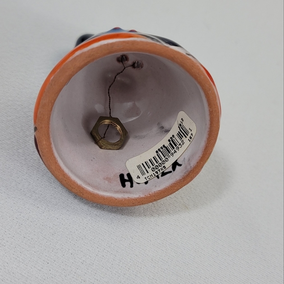 Hand-Painted Taravera Style Ceramic Bell - Mexico - Picture 7 of 11